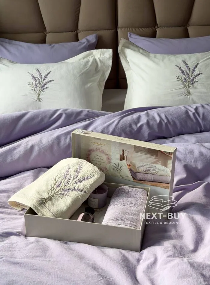 Набір рушників Istambul Sweet Dreams Lavender з вишивкою 50х90  2шт - Зображення 2