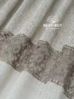 Короткий тюль лен на петлях с кружевом ручной работы — изображение 2
