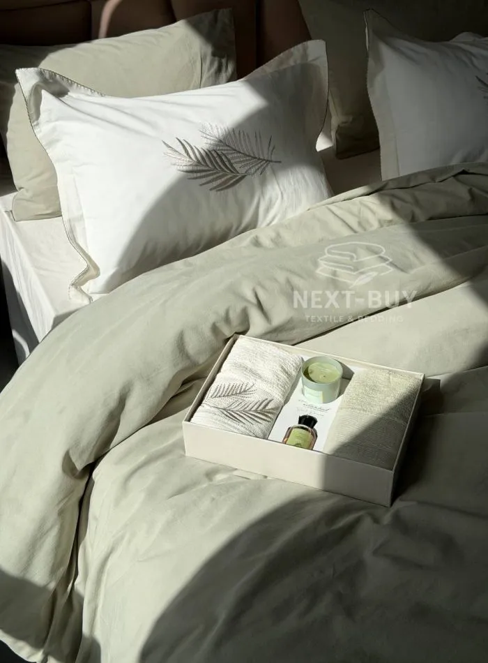 Постільна білизна Istambul Sweet dreams Botanic варена бавовна з вишивкою євро комплект 200х220 - Зображення 5