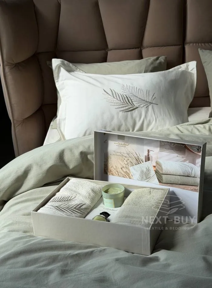 Набір рушників Istambul Sweet Dreams Botanic з вишивкою 50х90  2шт - Зображення 10