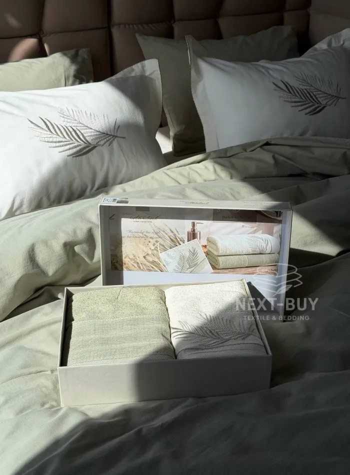 Набір рушників Istambul Sweet Dreams Botanic з вишивкою 50х90 та 70х140 - Зображення 9