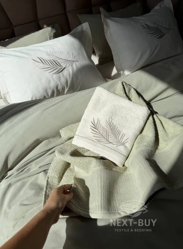 Набір рушників Istambul Sweet Dreams Botanic з вишивкою 50х90 та 70х140 - Зображення 5