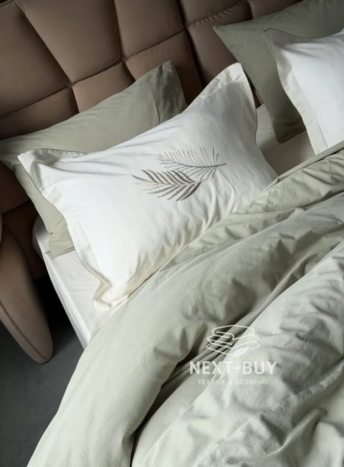 Постільна білизна Istambul Sweet dreams Botanic варена бавовна з вишивкою євро комплект 200х220 - Зображення 6