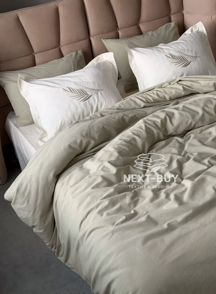 Постільна білизна Istambul Sweet dreams Botanic варена бавовна з вишивкою євро комплект 200х220 - Зображення 8