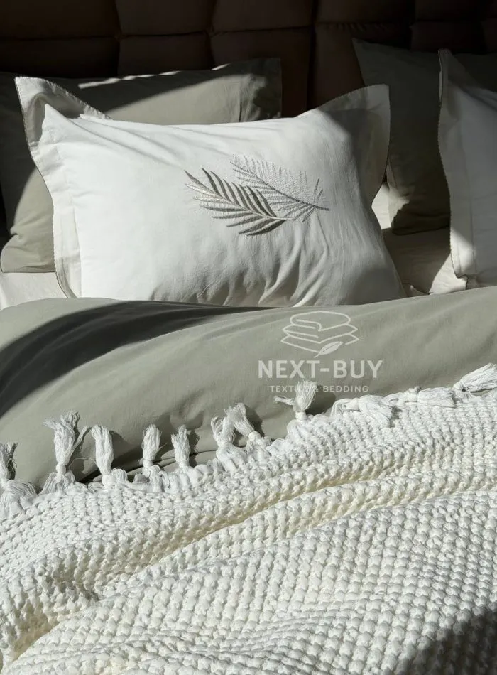 Постільна білизна Istambul Sweet dreams Botanic варена бавовна з вишивкою євро комплект 200х220 - Зображення 2