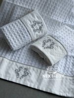 Набір із 3 бавовняних серветок Maison D’or Brise Apone white 40 × 60 см кольору екрю - Зображення 4