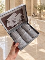 Набір із 3 бавовняних серветок Maison D’or Brise Apone Gri 40 × 60 см, Туреччина - Зображення 5