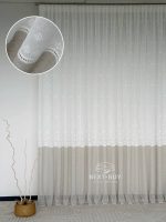 Турецький тюль-льон з вишивкою White Olive Elegance висота 3 м арт. 852 - Зображення 7