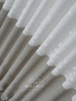 Турецький тюль-льон з вишивкою White Olive Elegance висота 3 м арт. 852 - Зображення 9