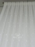 Турецький тюль-льон з вишивкою White Olive Elegance висота 3 м арт. 852 - Зображення 3