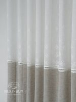 Турецький тюль-льон з вишивкою White Olive Elegance висота 3 м арт. 852 - Зображення 2