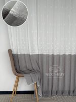 Турецький тюль-льон з вишивкою White Grey Elegance висота 3 м арт. 853