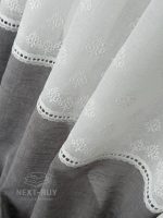 Турецький тюль-льон з вишивкою White Grey Elegance висота 3 м арт. 853 - Зображення 2