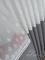 Турецький тюль-льон з вишивкою White Grey Elegance висота 3 м арт. 853 - Зображення 3