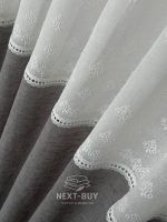 Турецький тюль-льон з вишивкою White Grey Elegance висота 3 м арт. 853 - Зображення 7