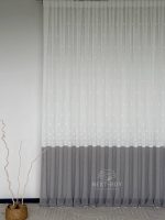 Турецький тюль-льон з вишивкою White Grey Elegance висота 3 м арт. 853 - Зображення 10