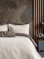 Натуральное покрывало с наволочками Istanbul Vanessa Cream, 240х260, евро, Турция